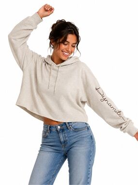 FP Movement Dynamite Cropped Hoodie Women's M Light Tan Free People